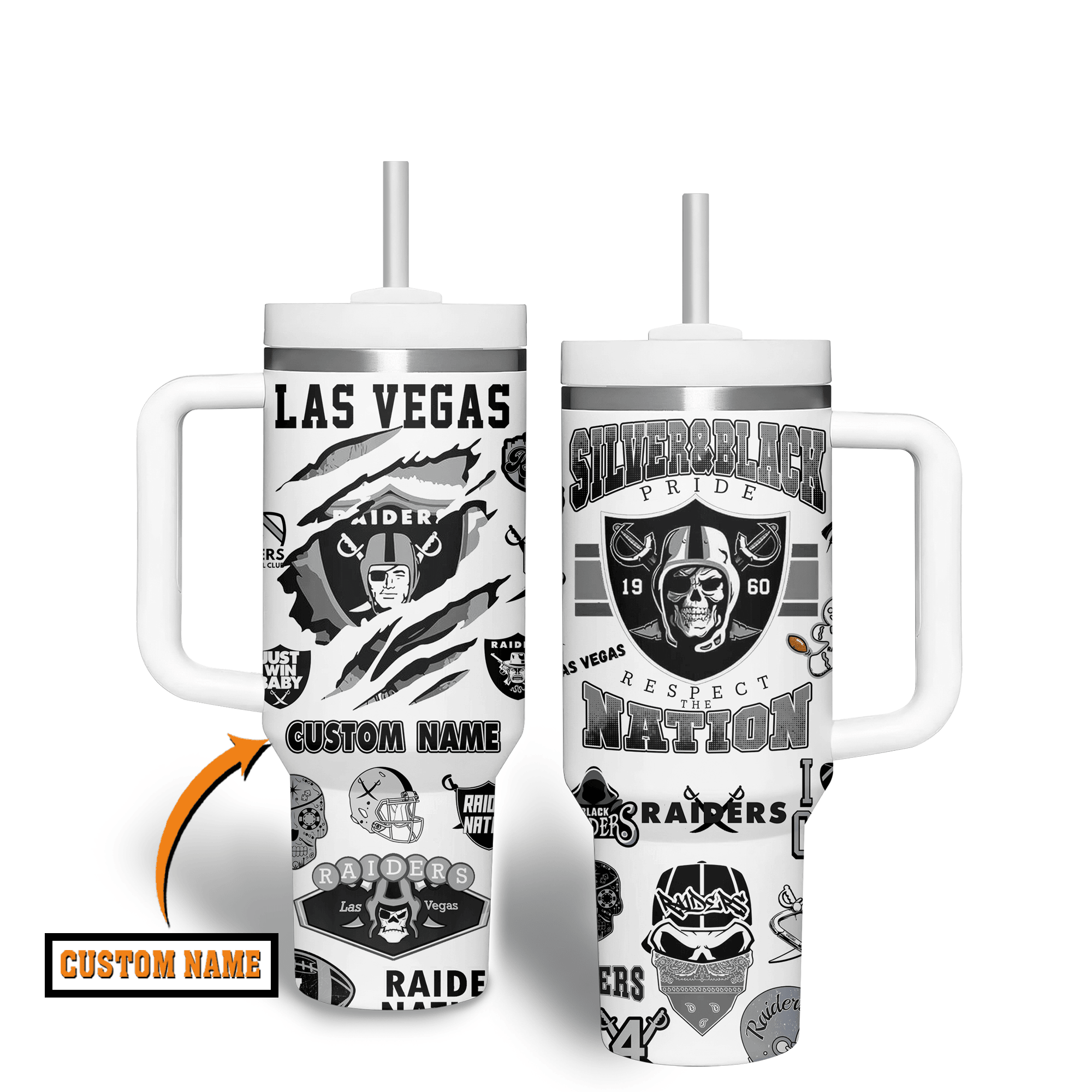 Las Vegas Raiders NFL Custom Stanley Cup 40 oz 30 oz Tumbler With Handle