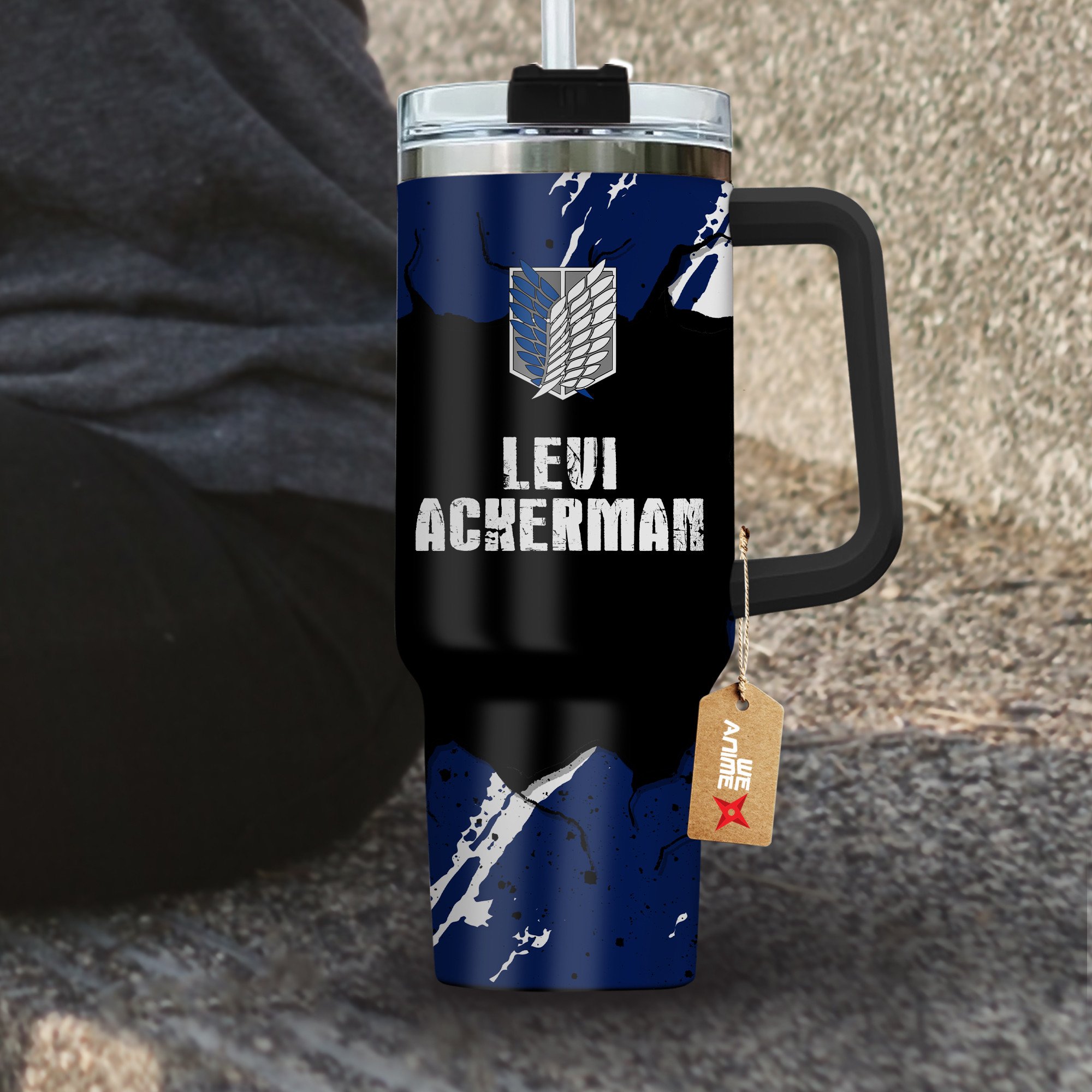 Levi Ackerman Attack on Titan Anime Custom Stanley Cup 40 oz 30 oz Tumbler With Handle