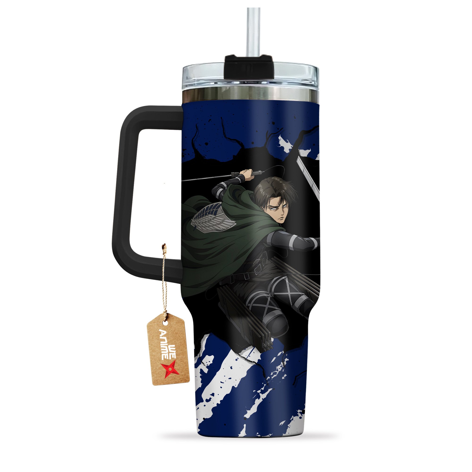 Levi Ackerman Attack on Titan Anime Custom Stanley Cup 40 oz 30 oz Tumbler With Handle