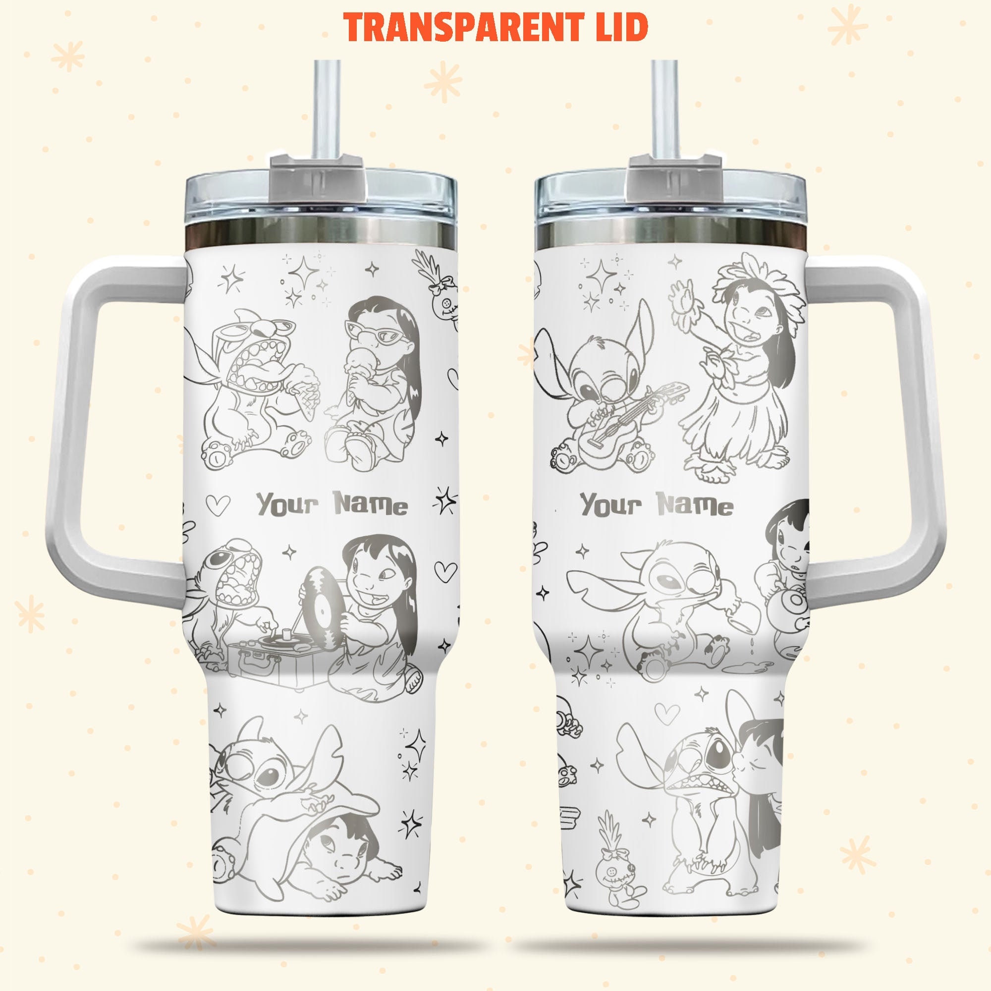 Lilo And Stitch Disney Cartoon Custom Stanley Cup 40 oz 30 oz Tumbler With Handle