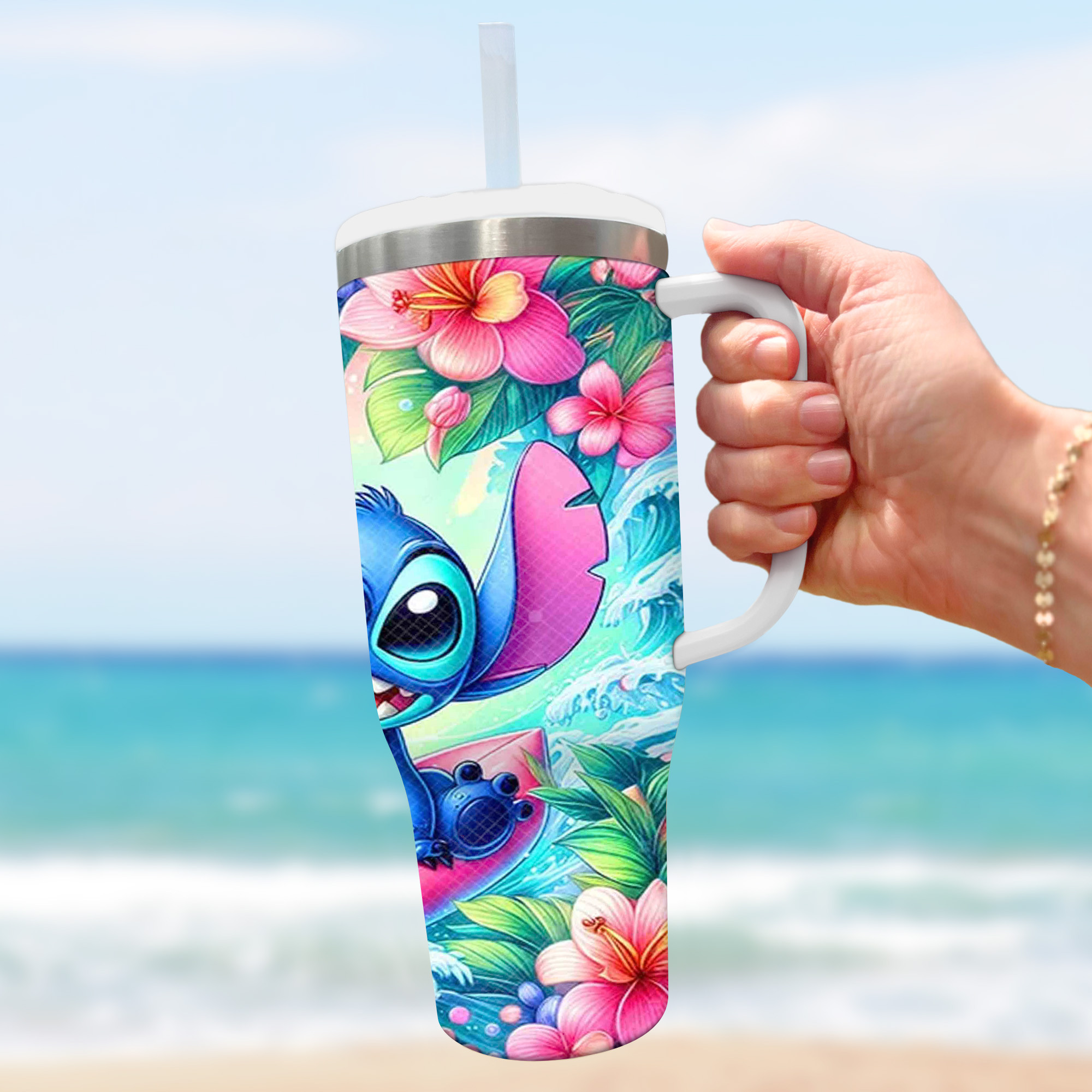 Lilo and Stitch Summer Cartoon Custom Stanley Cup 40 oz 30 oz Tumbler With Handle