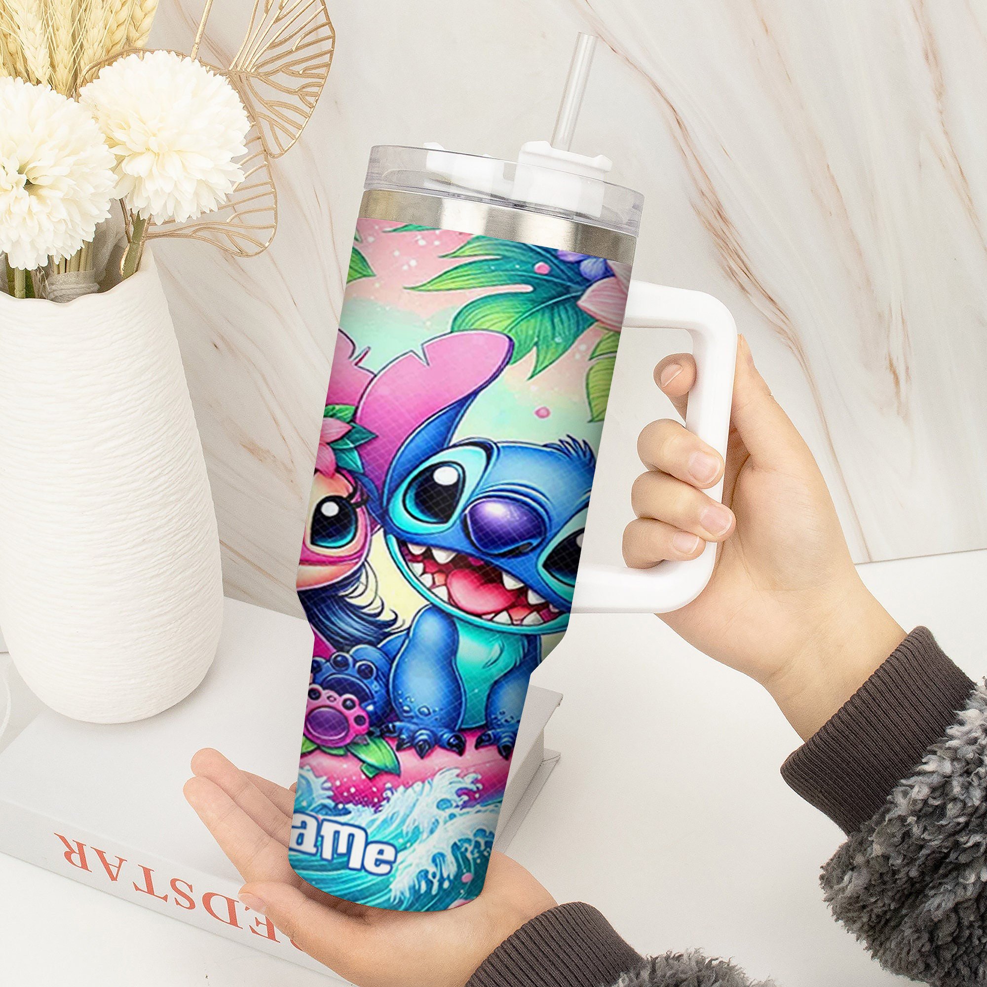 Lilo and Stitch Summer Cartoon Custom Stanley Cup 40 oz 30 oz Tumbler With Handle