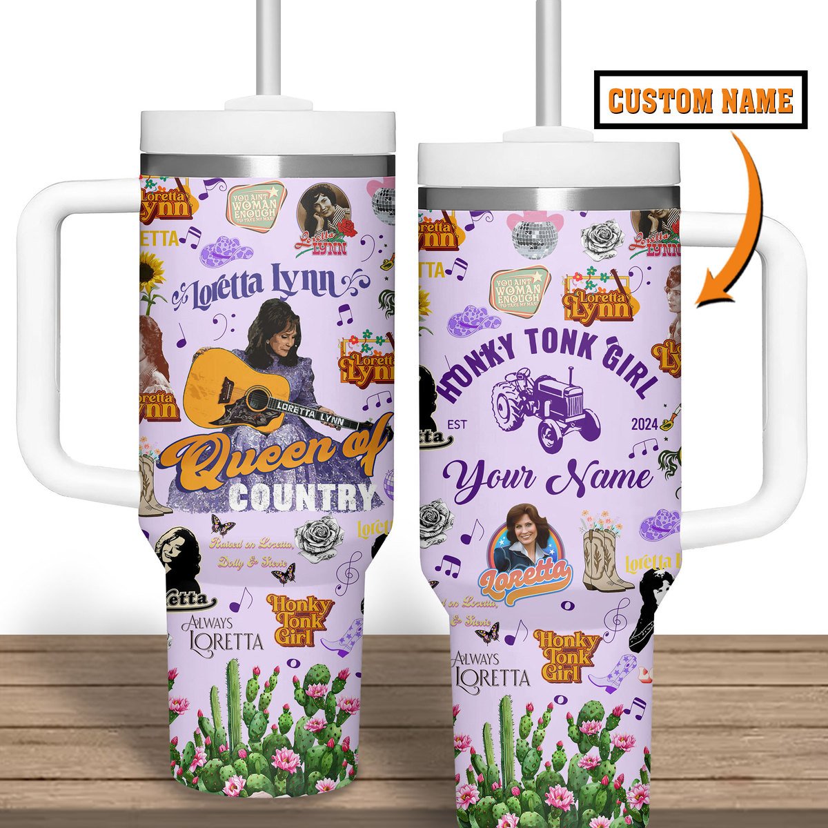 Loretta Lynn Music Custom Stanley Cup 40 oz 30 oz Tumbler With Handle