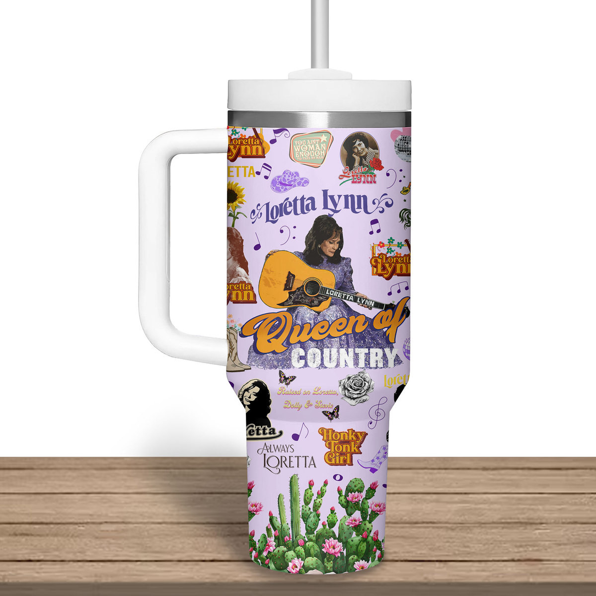 Loretta Lynn Music Custom Stanley Cup 40 oz 30 oz Tumbler With Handle
