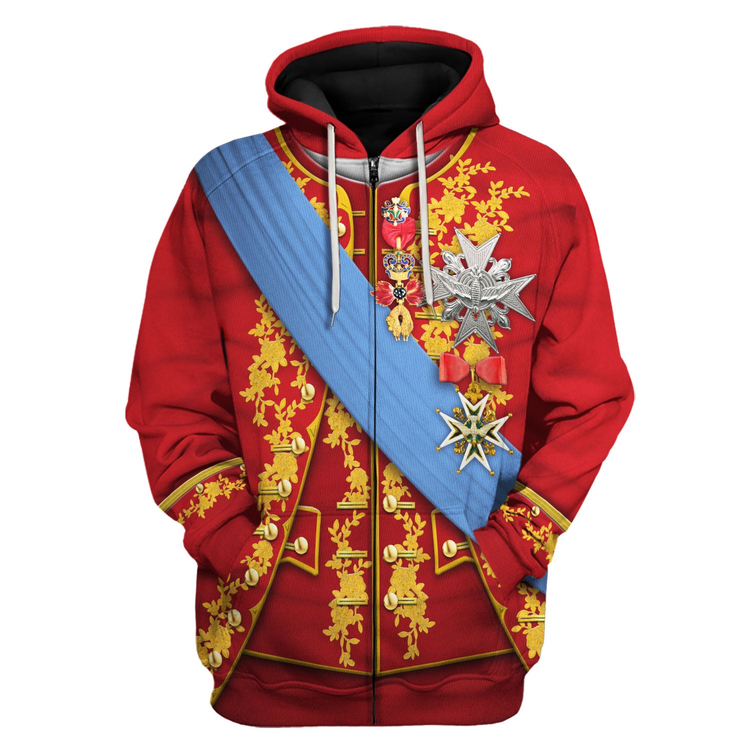 Louis XV of France Uniform All Over Print Hoodie Sweatshirt T-Shirt Tracksuit - Stormmerch Exclusive