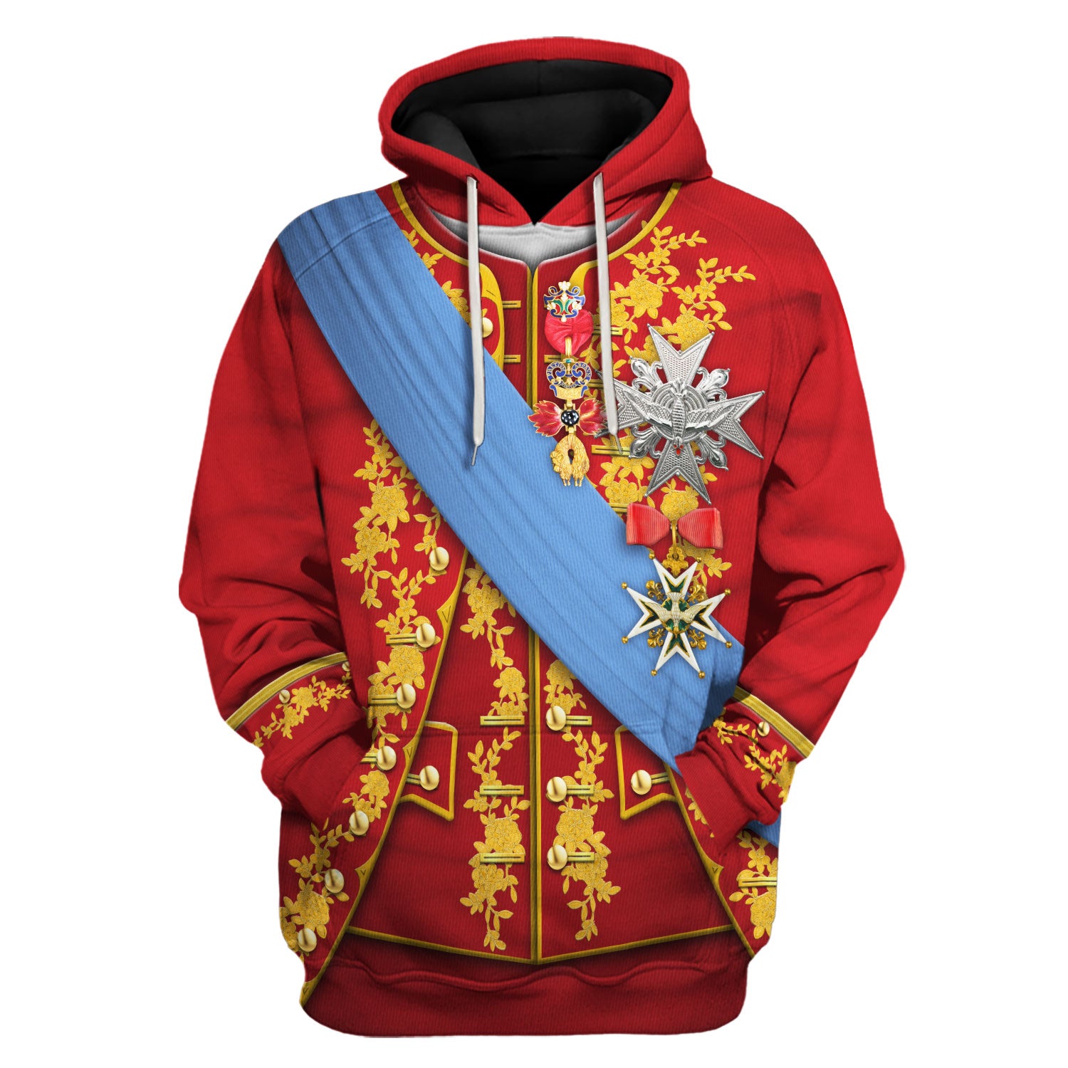 Louis XV of France Uniform All Over Print Hoodie Sweatshirt T-Shirt Tracksuit - Stormmerch Exclusive