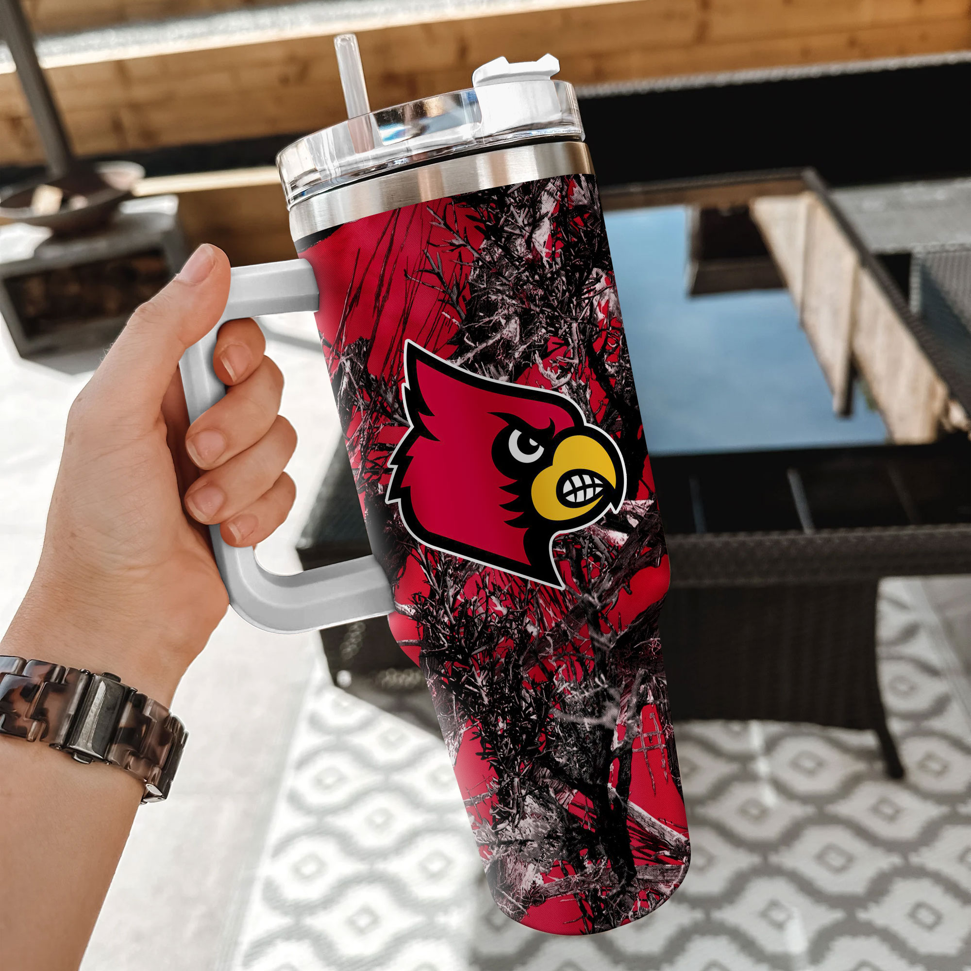 Louisville Cardinals NCAA Hunting Custom Stanley Cup 40 oz 30 oz Tumbler With Handle