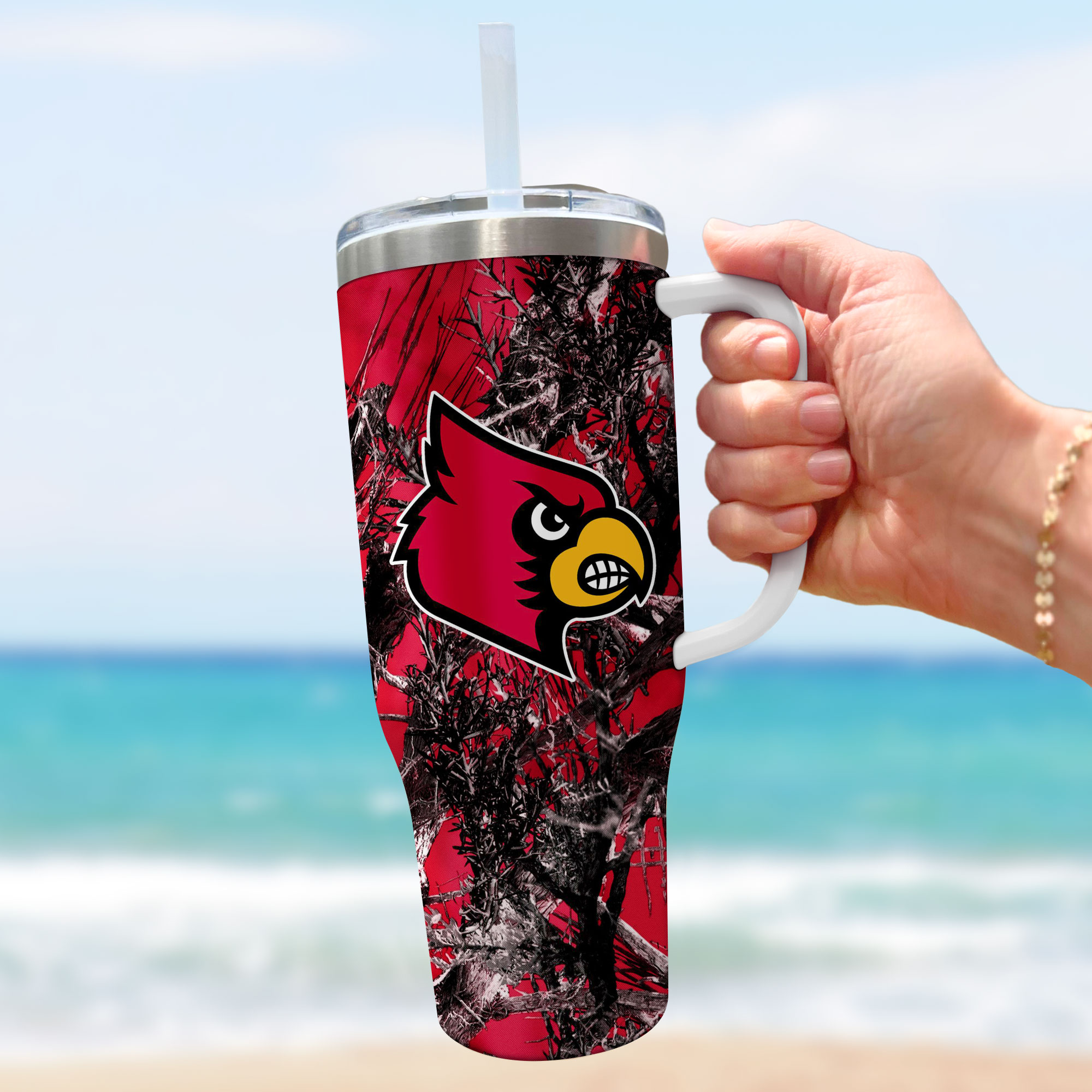 Louisville Cardinals NCAA Hunting Custom Stanley Cup 40 oz 30 oz Tumbler With Handle