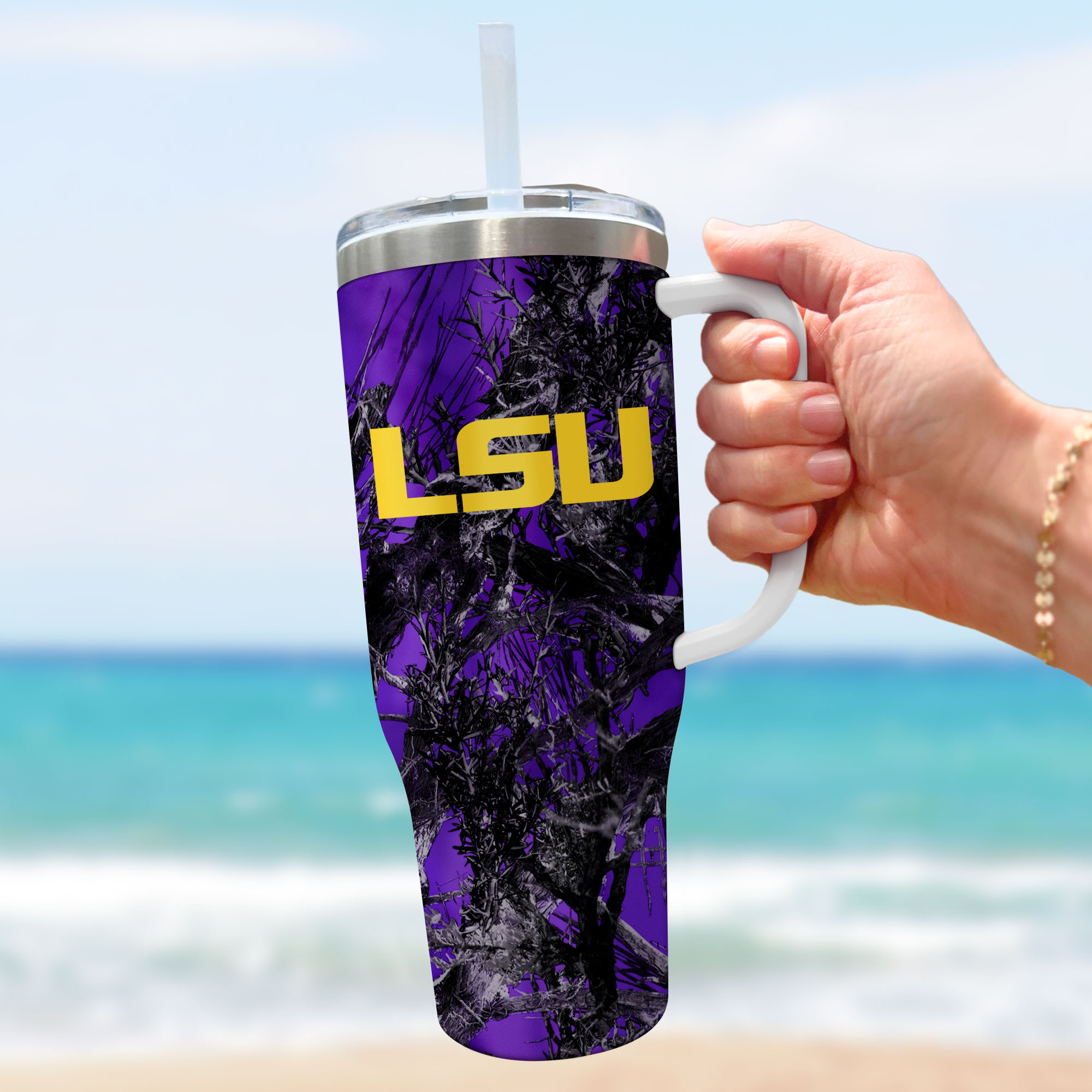 LSU Tigers NCAA Hunting Custom Stanley Cup 40 oz 30 oz Tumbler With Handle