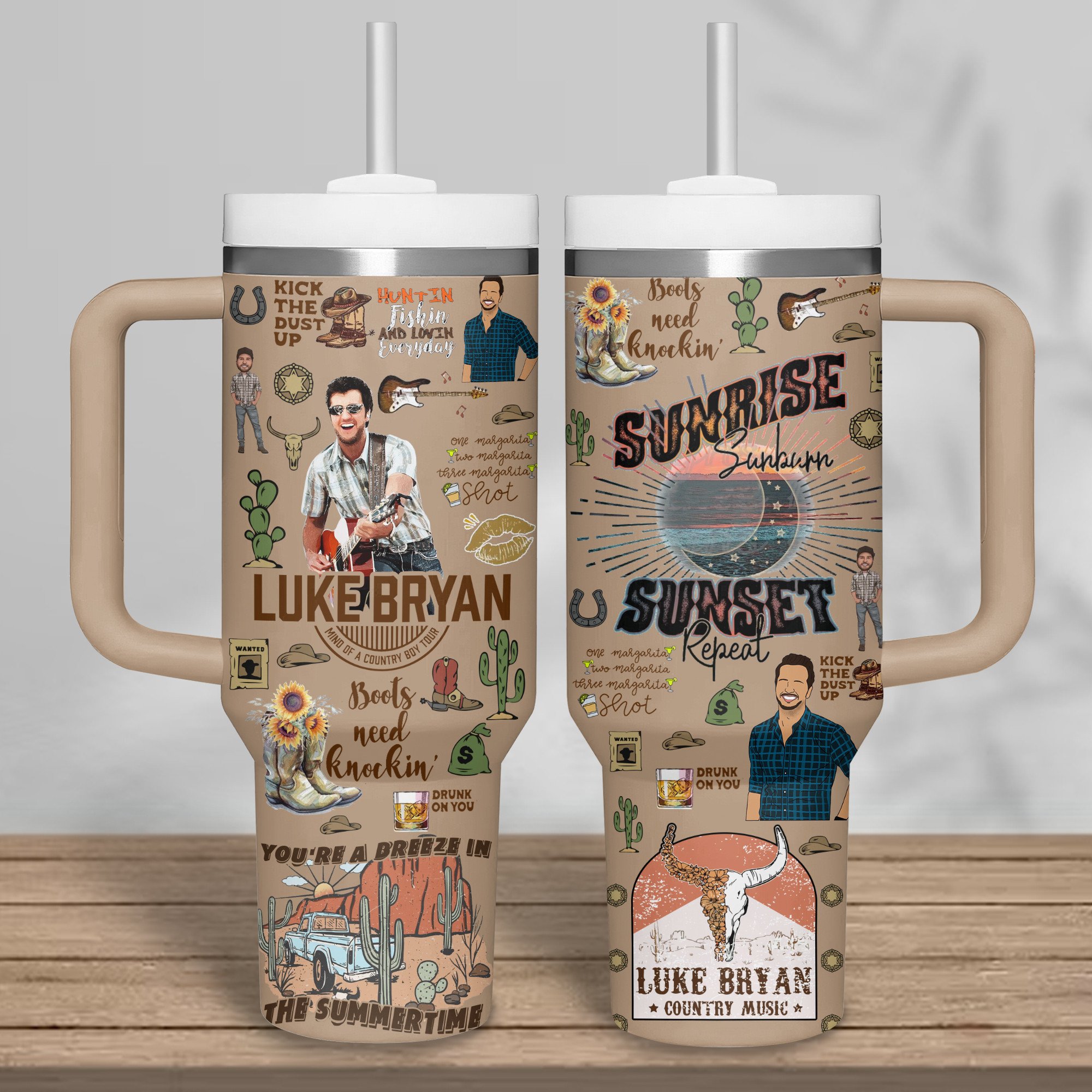 Luke Bryan Music Custom Stanley Cup 40 oz 30 oz Tumbler With Handle