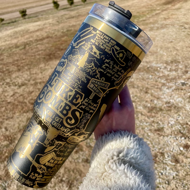 Luke Combs Music Custom Stanley Cup 40 oz 30 oz Tumbler With Handle