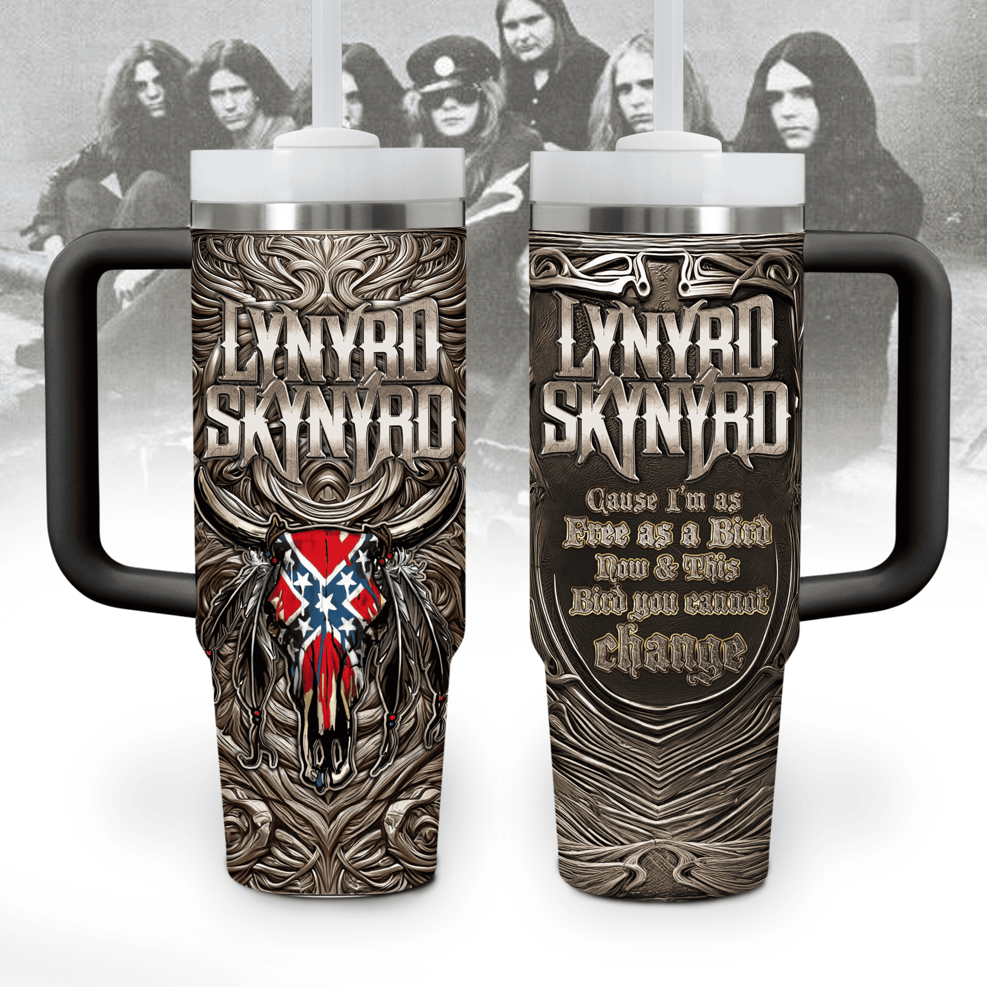 Lynyrd Skynyrd Music Custom Stanley Cup 40 oz 30 oz Tumbler With Handle