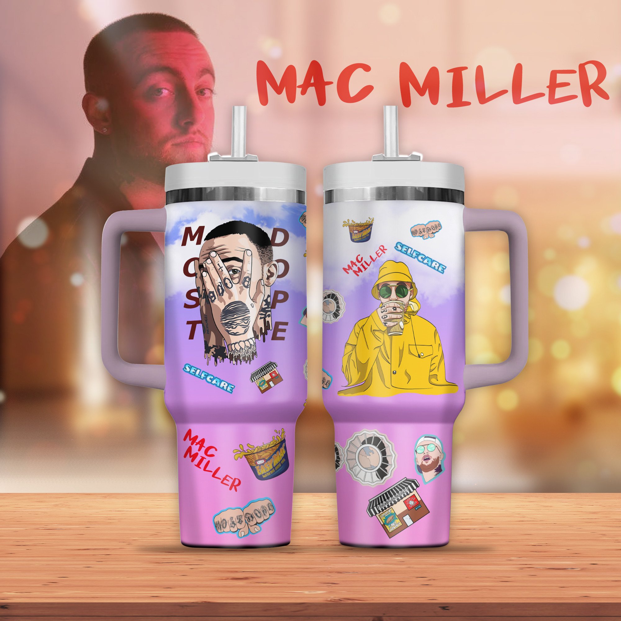 Mac Miller Music Custom Stanley Cup 40 oz 30 oz Tumbler With Handle