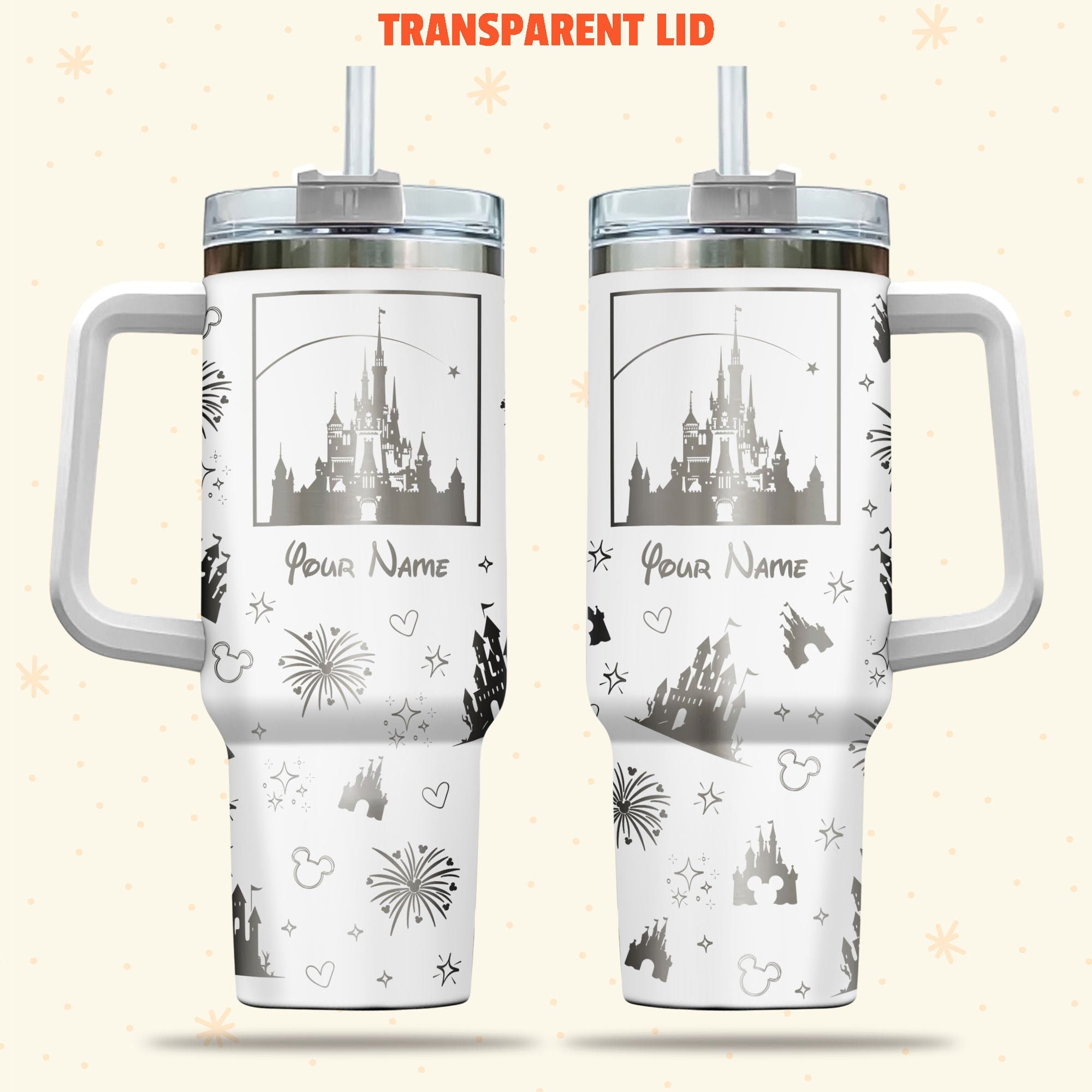 Magical Castle Disney Cartoon Custom Stanley Cup 40 oz 30 oz Tumbler With Handle