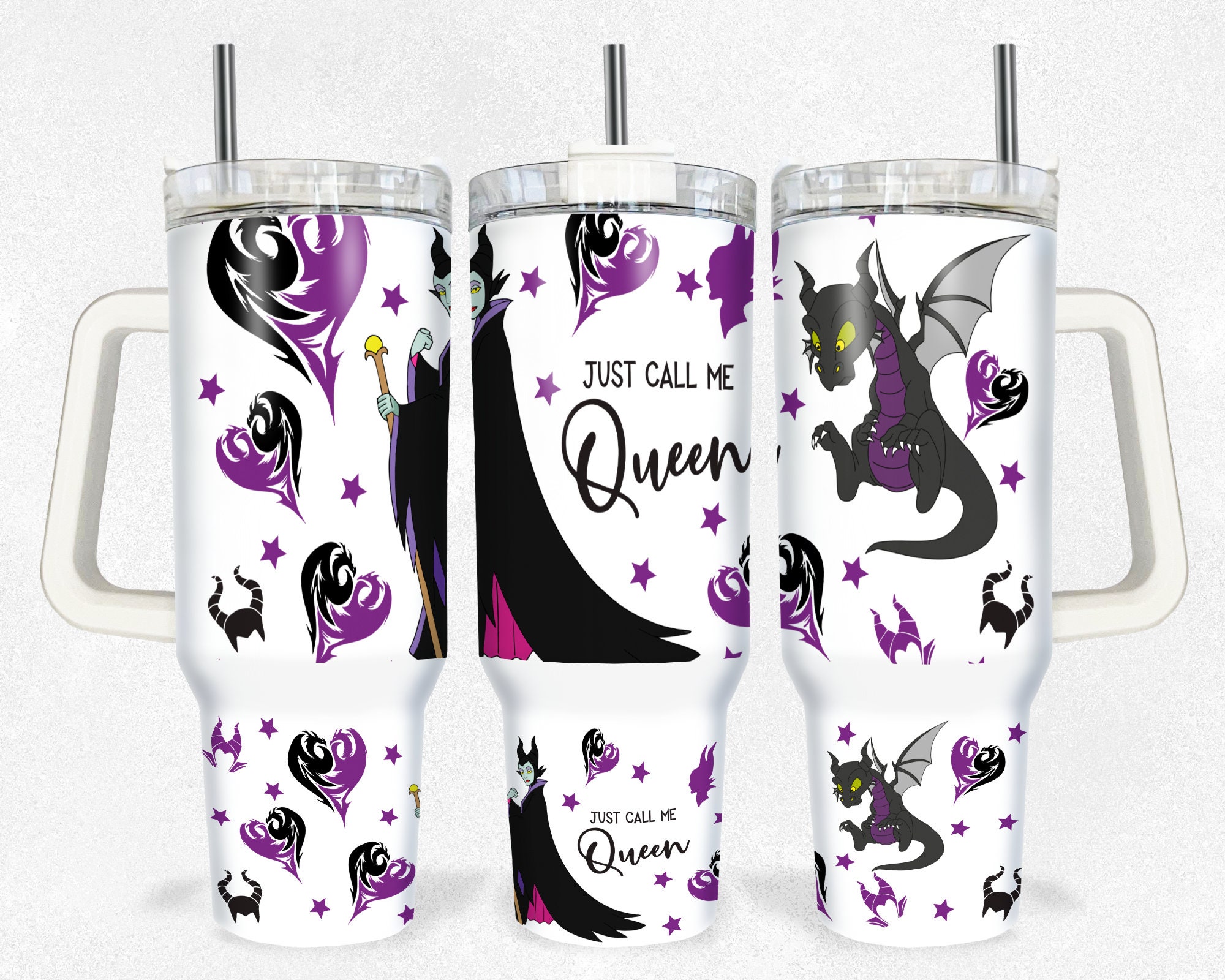 Maleficent Sleeping Beauty Disney Villain Cartoon Custom Stanley Cup 40 oz 30 oz Tumbler With Handle