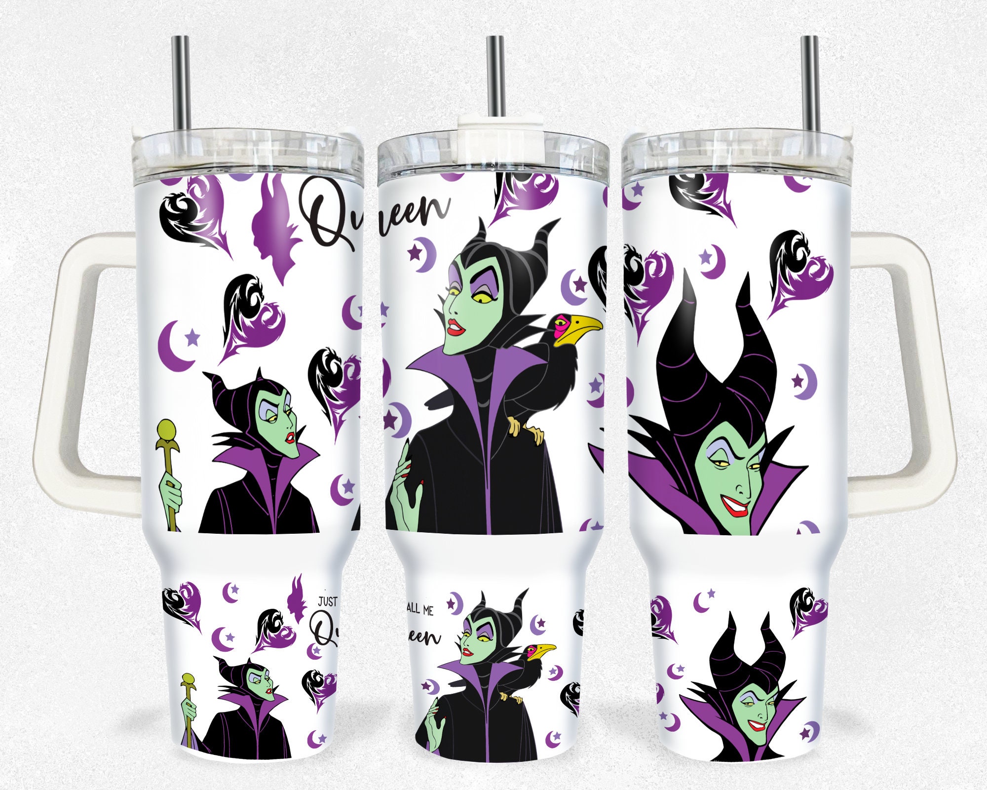 Maleficent Sleeping Beauty Disney Villain Cartoon Custom Stanley Cup 40 oz 30 oz Tumbler With Handle