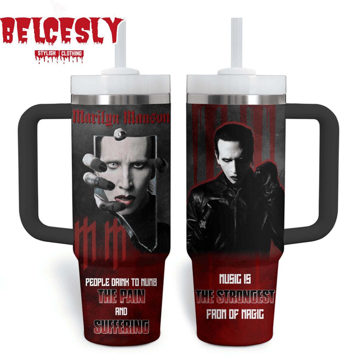 Marilyn Manson Music Custom Stanley Cup 40 oz 30 oz Tumbler With Handle