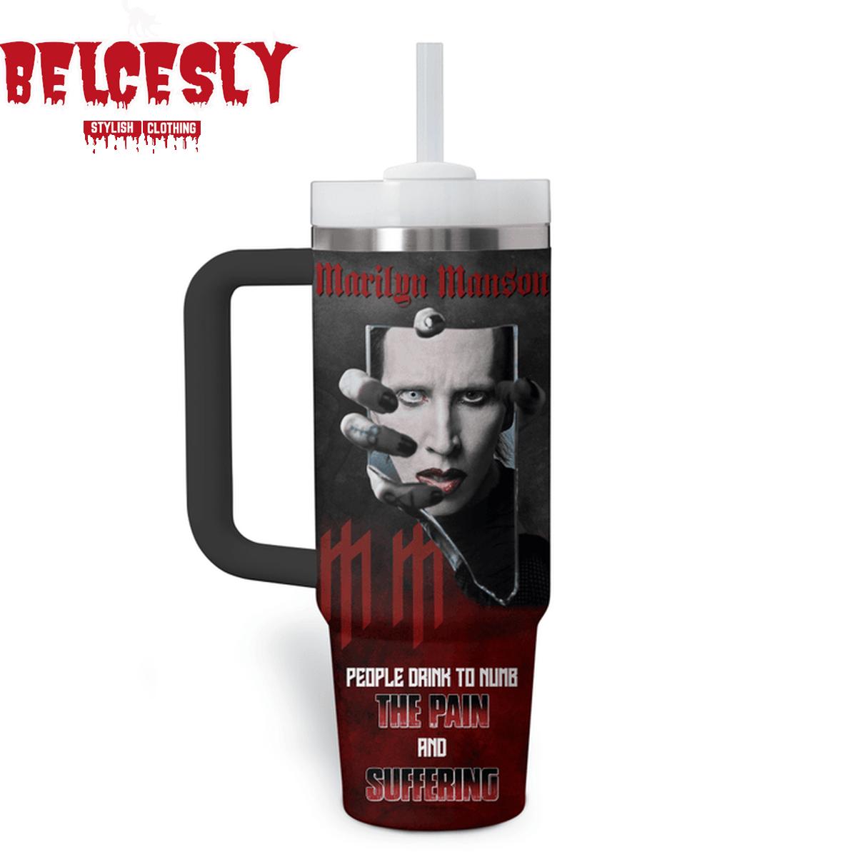 Marilyn Manson Music Custom Stanley Cup 40 oz 30 oz Tumbler With Handle