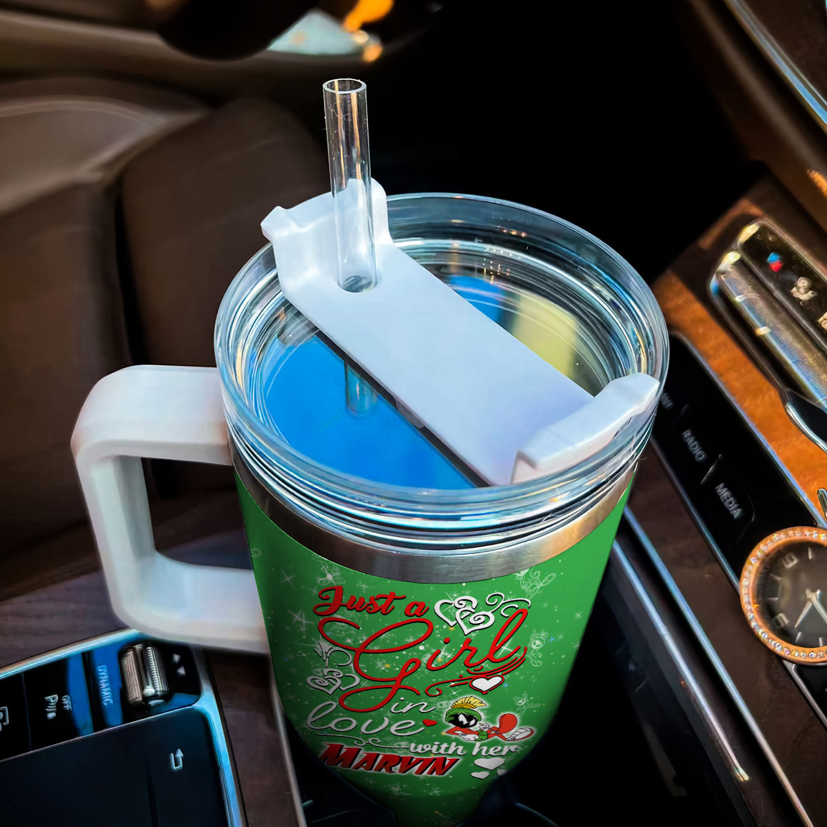 Marvin the Martian Cartoon Custom Stanley Cup 40 oz 30 oz Tumbler With Handle