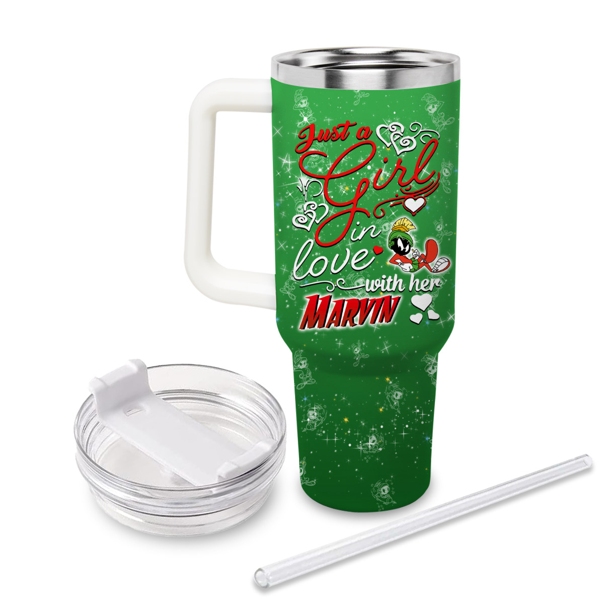 Marvin the Martian Cartoon Custom Stanley Cup 40 oz 30 oz Tumbler With Handle