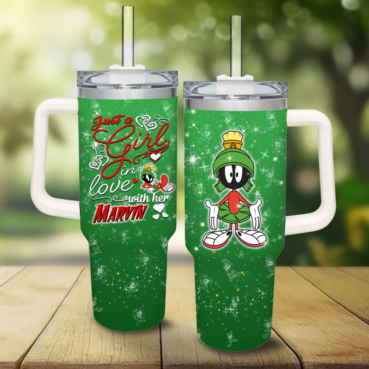 Marvin the Martian Cartoon Custom Stanley Cup 40 oz 30 oz Tumbler With Handle