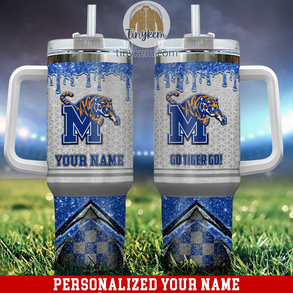 Memphis Tigers Glitter NCAA Custom Stanley Cup 40 oz 30 oz Tumbler With Handle