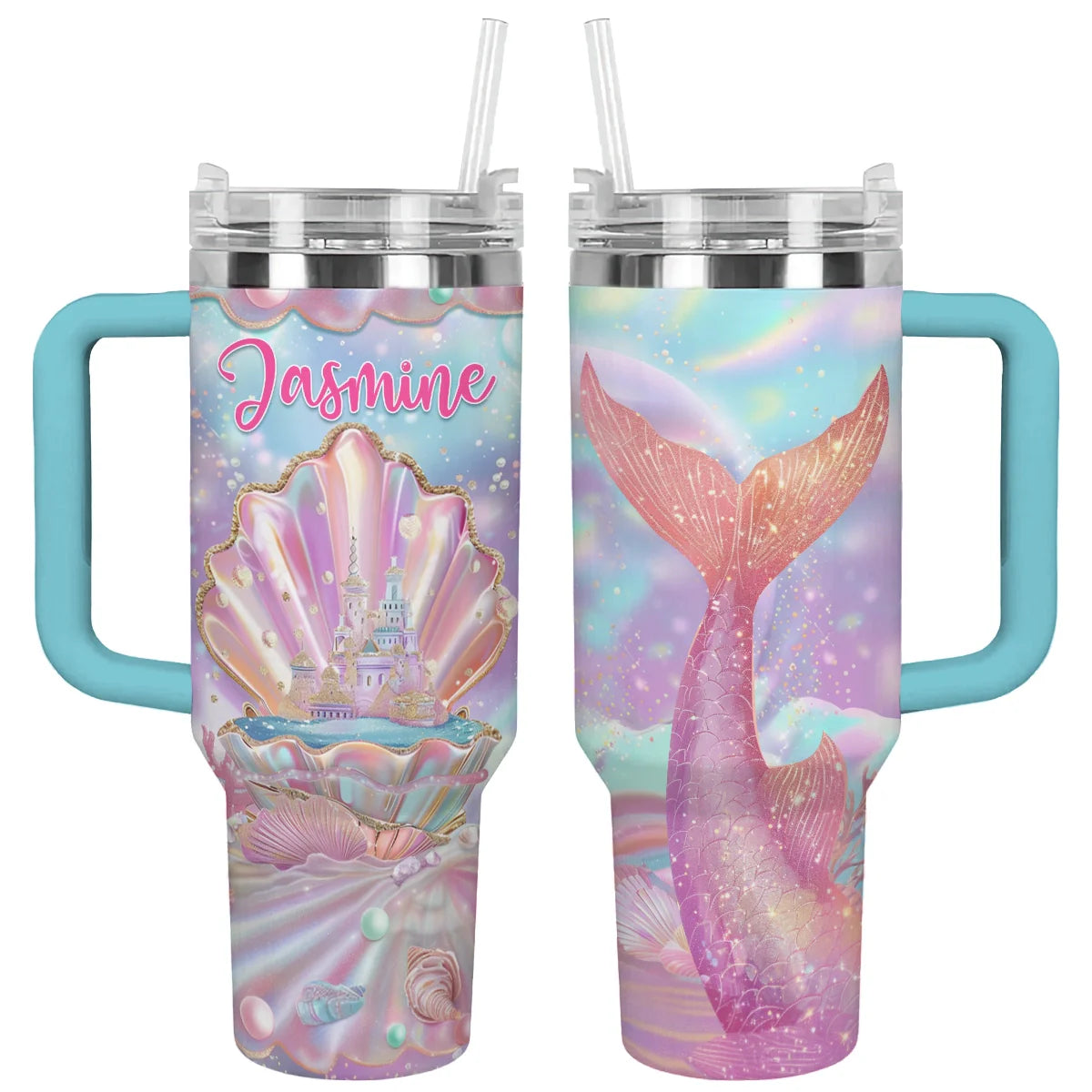 Mermaid Custom Stanley Cup 40 oz 30 oz Tumbler With Handle