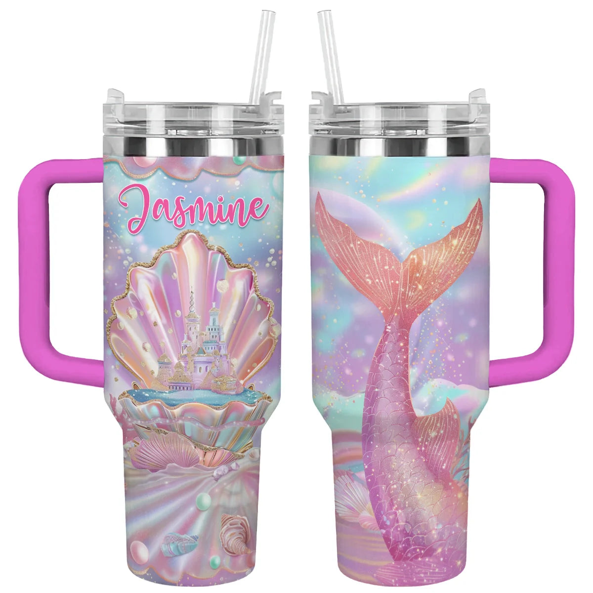 Mermaid Custom Stanley Cup 40 oz 30 oz Tumbler With Handle