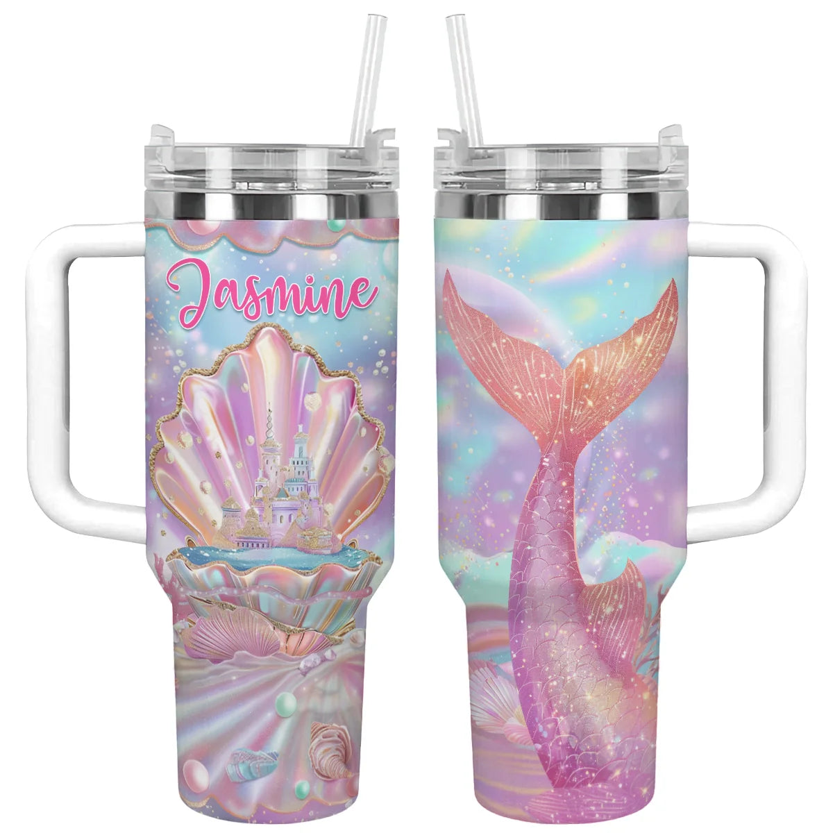 Mermaid Custom Stanley Cup 40 oz 30 oz Tumbler With Handle