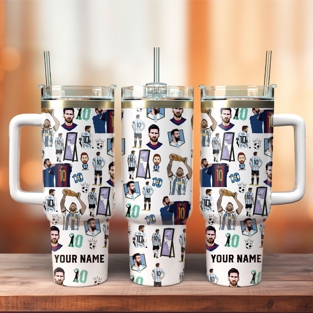Messi Soccer Custom Stanley Cup 40 oz 30 oz Tumbler With Handle