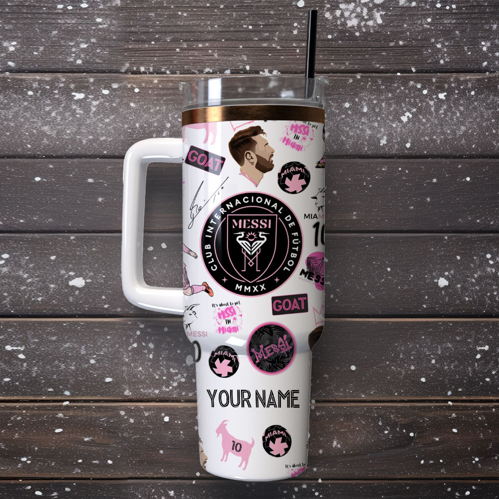 Messi Soccer Custom Stanley Cup 40 oz 30 oz Tumbler With Handle