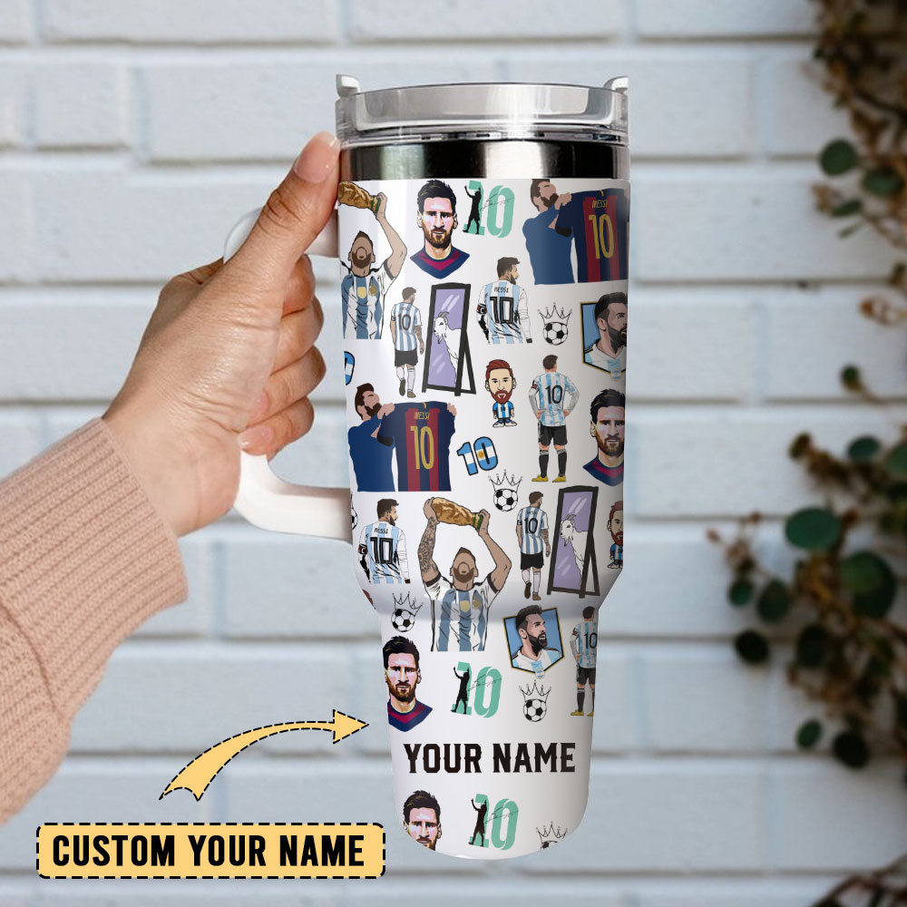 Messi Soccer Custom Stanley Cup 40 oz 30 oz Tumbler With Handle