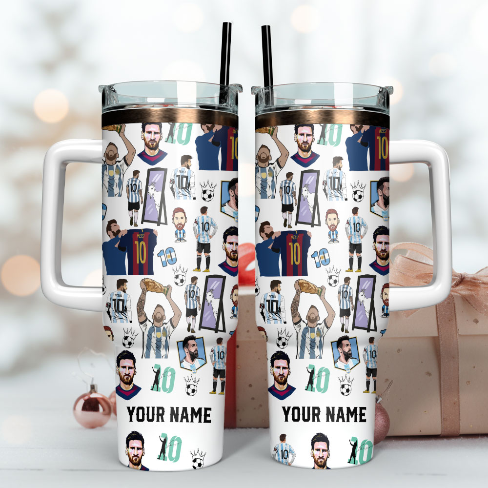 Messi Soccer Custom Stanley Cup 40 oz 30 oz Tumbler With Handle