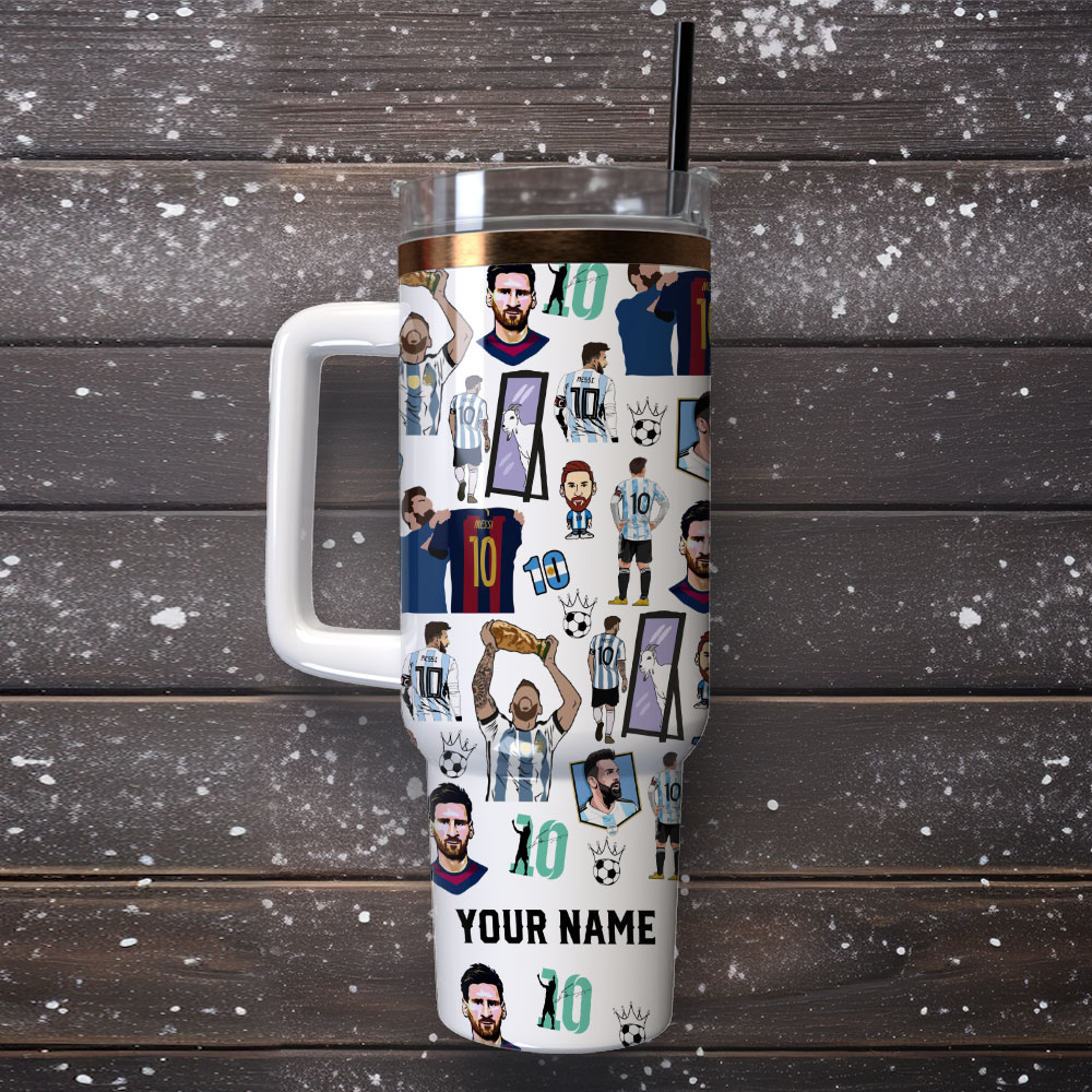 Messi Soccer Custom Stanley Cup 40 oz 30 oz Tumbler With Handle