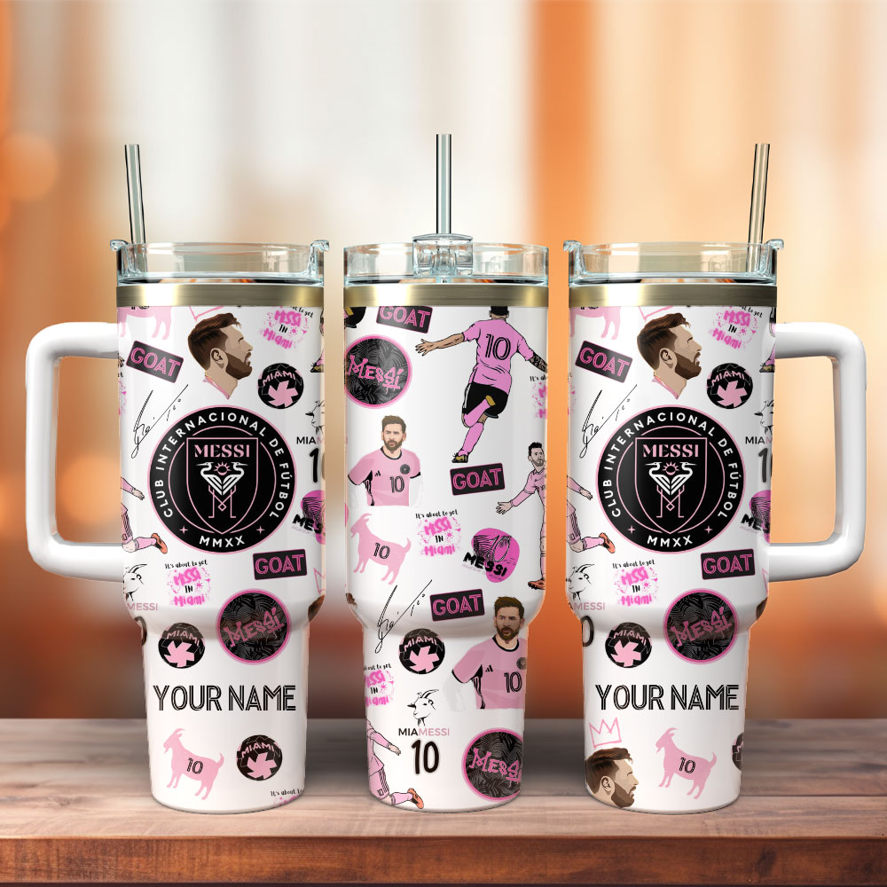 Messi Soccer Custom Stanley Cup 40 oz 30 oz Tumbler With Handle