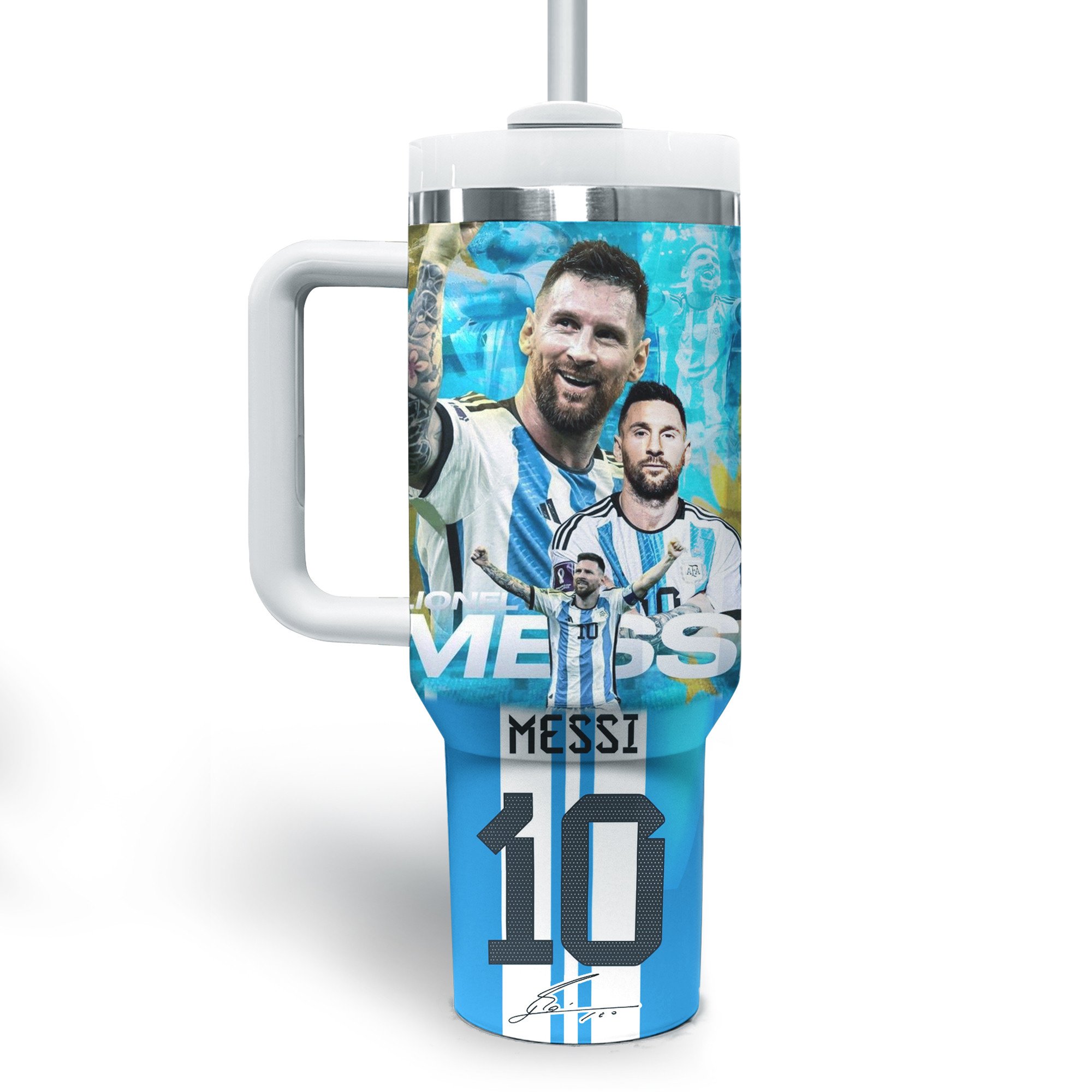 Messi Soccer Custom Stanley Cup 40 oz 30 oz Tumbler With Handle