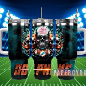 Miami Dolphins Custom Stanley Cup 40 oz 30 oz Tumbler With Handle