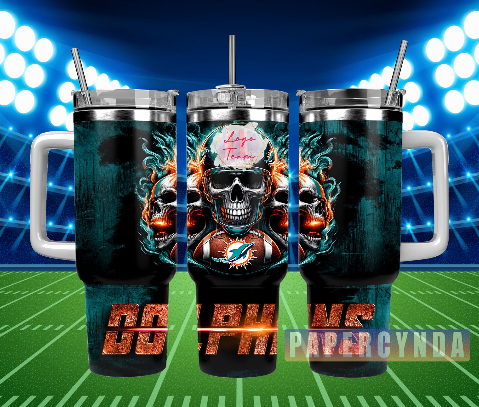 Miami Dolphins Custom Stanley Cup 40 oz 30 oz Tumbler With Handle