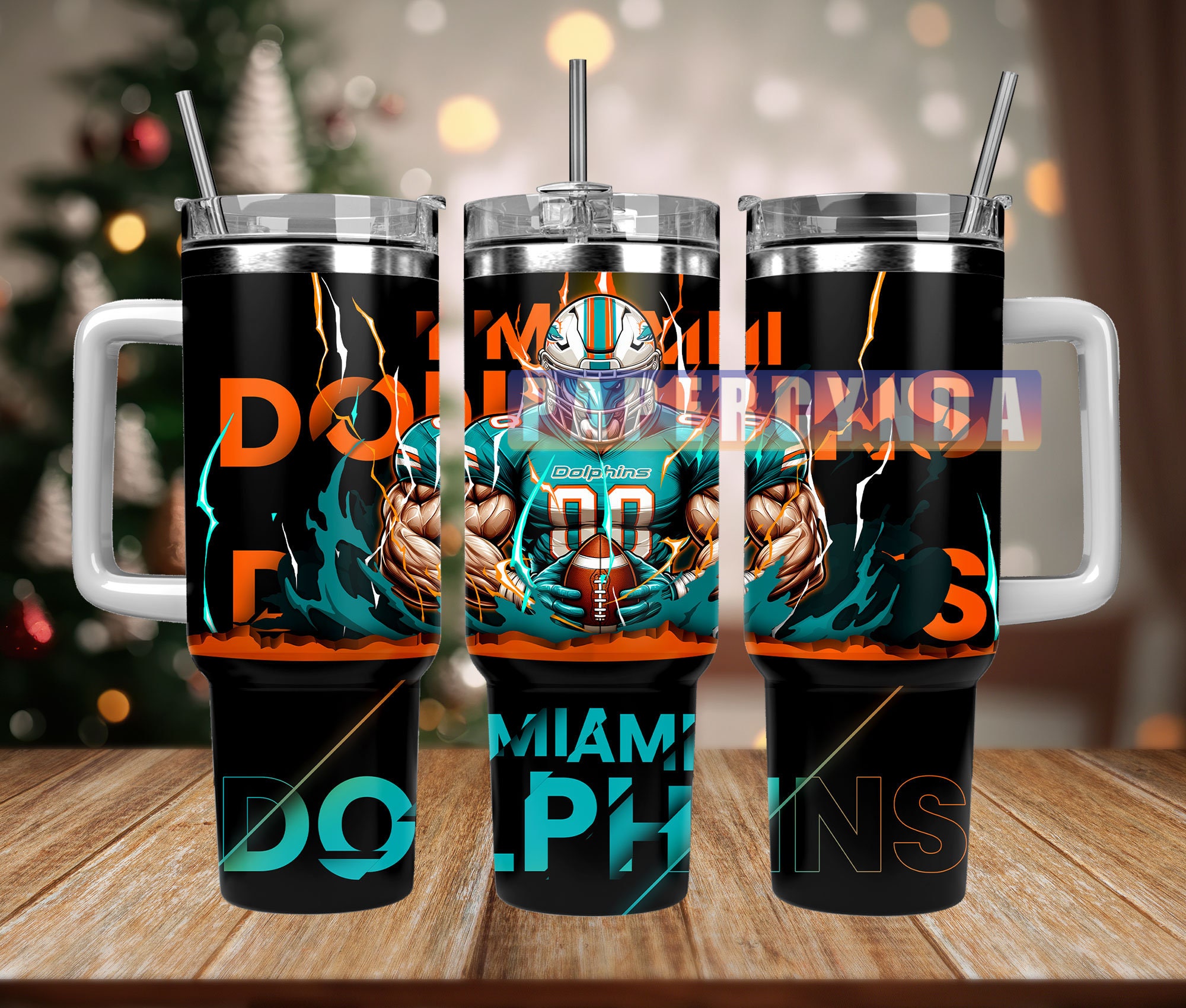 Miami Dolphins Custom Stanley Cup 40 oz 30 oz Tumbler With Handle
