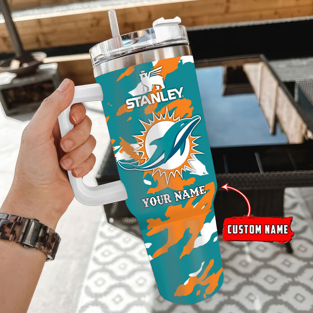 Miami Dolphins NFL Custom Stanley Cup 40 oz 30 oz Tumbler With Handle
