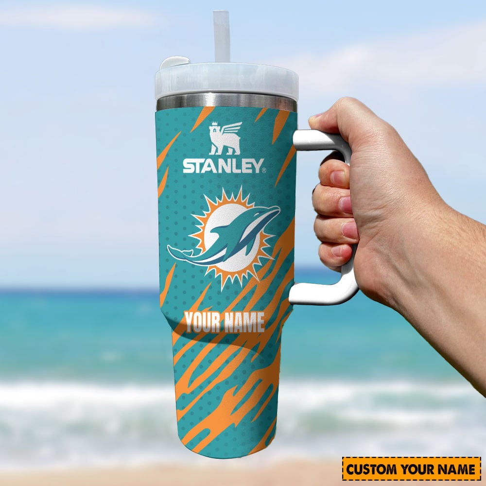 Miami Dolphins NFL Custom Stanley Cup 40 oz 30 oz Tumbler With Handle