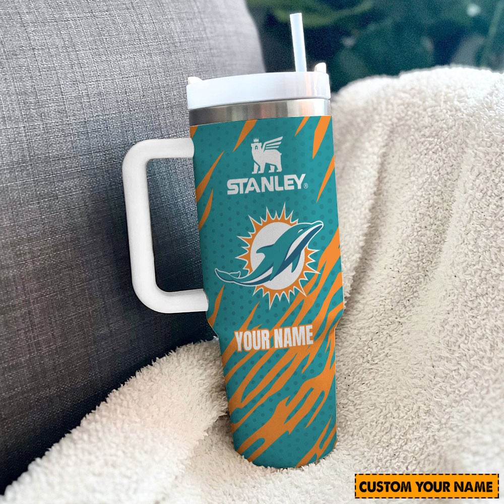 Miami Dolphins NFL Custom Stanley Cup 40 oz 30 oz Tumbler With Handle
