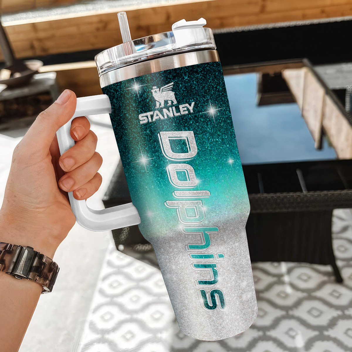 Miami Dolphins NFL Custom Stanley Cup 40 oz 30 oz Tumbler With Handle