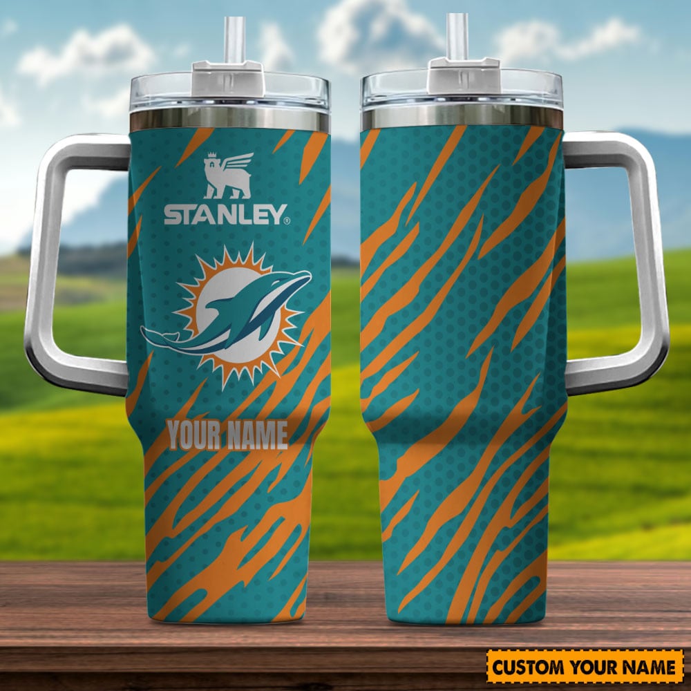 Miami Dolphins NFL Custom Stanley Cup 40 oz 30 oz Tumbler With Handle