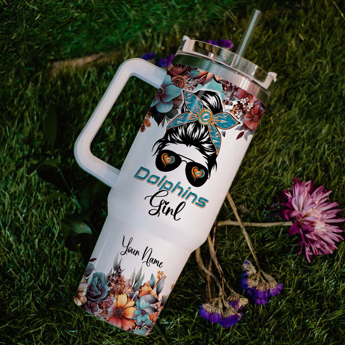 Miami Dolphins NFL Custom Stanley Cup 40 oz 30 oz Tumbler With Handle