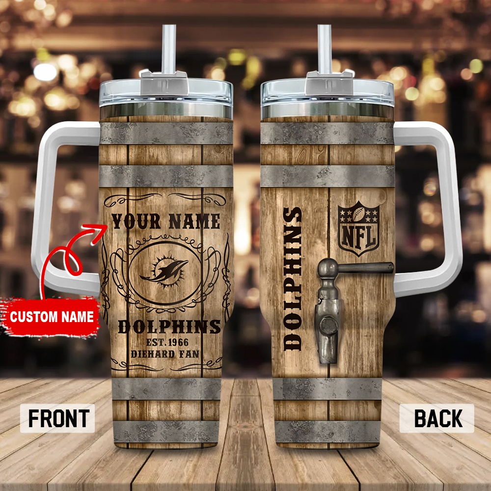 Miami Dolphins NFL Custom Stanley Cup 40 oz 30 oz Tumbler With Handle