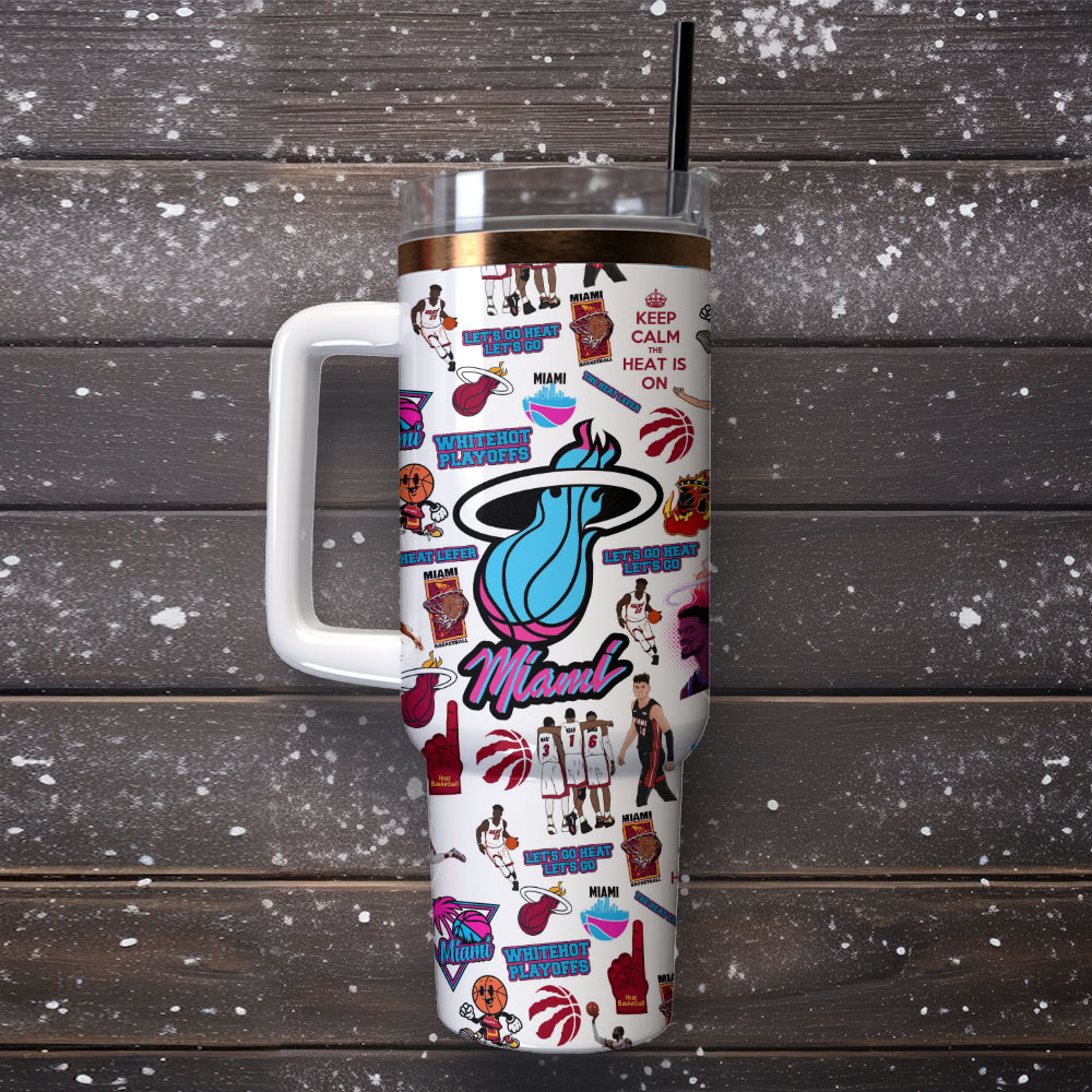 Miami Heat Basketball NBA Sport Custom Stanley Cup 40 oz 30 oz Tumbler With Handle