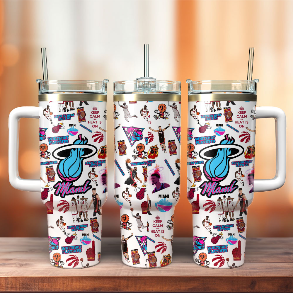 Miami Heat Basketball NBA Sport Custom Stanley Cup 40 oz 30 oz Tumbler With Handle