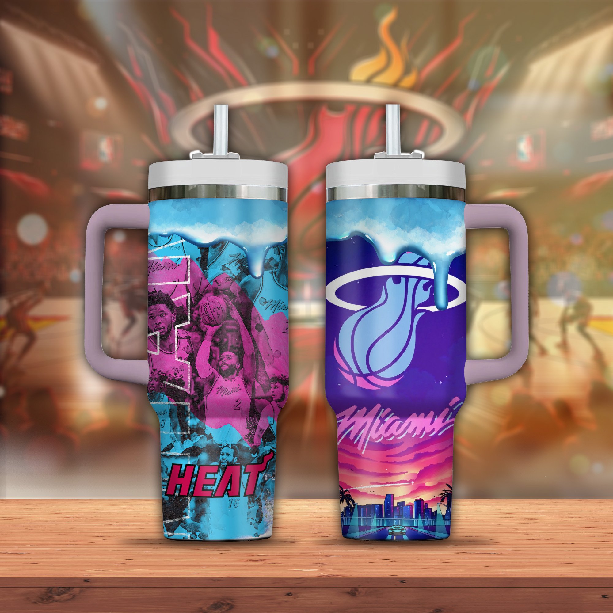 Miami Heat NBA Custom Stanley Cup 40 oz 30 oz Tumbler With Handle