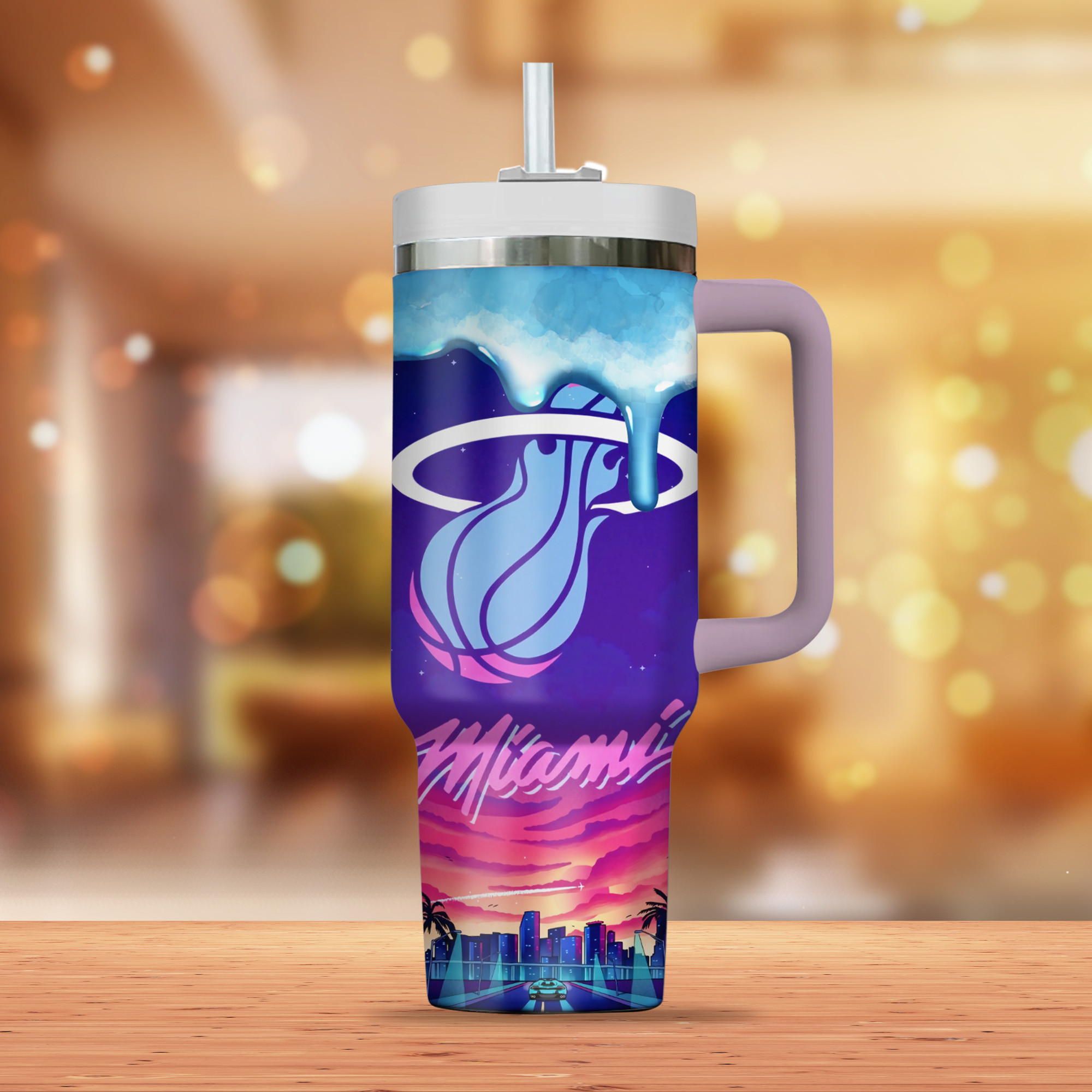 Miami Heat NBA Custom Stanley Cup 40 oz 30 oz Tumbler With Handle